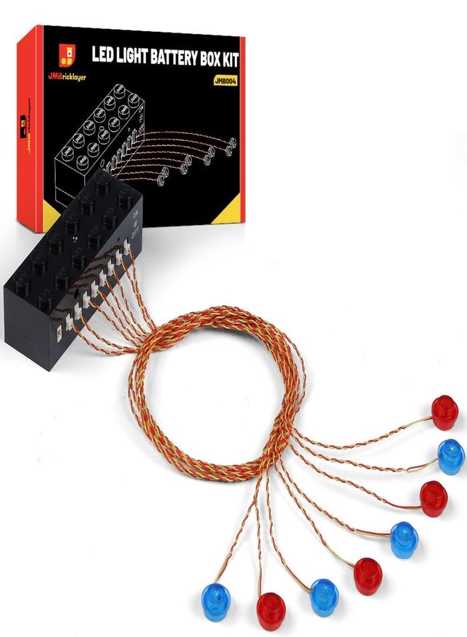 JMBricklayer LED Light Kit Building Blocks Set, 2x6 Blue&Red Light Up Bricks with Light-Sensing Mode, DIY Lighting Accessories Decoration Compatible with Major Upgrade - Image 1